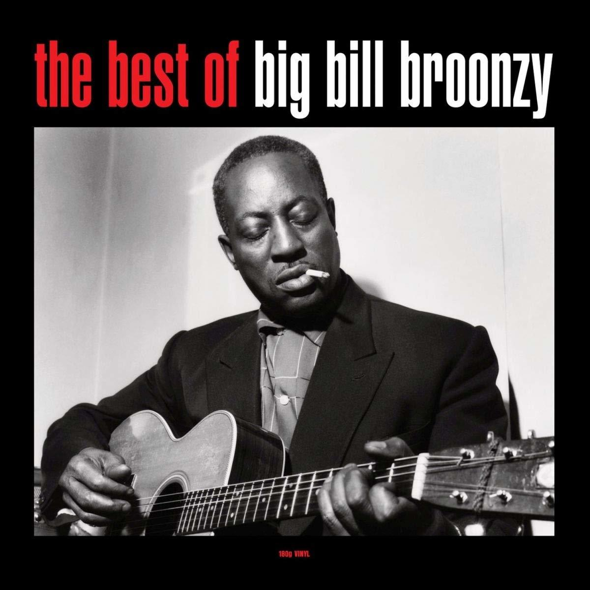 Fekete-fehér albumborító, Big Bill Broonzy gitározik és cigarettázik.