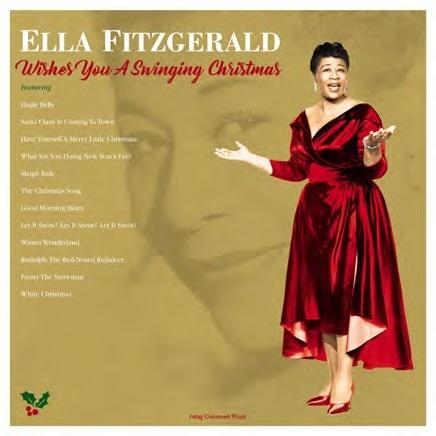 Ella Fitzgerald vörös ruhában, az "Wishes You A Swinging Christmas" album borítója.