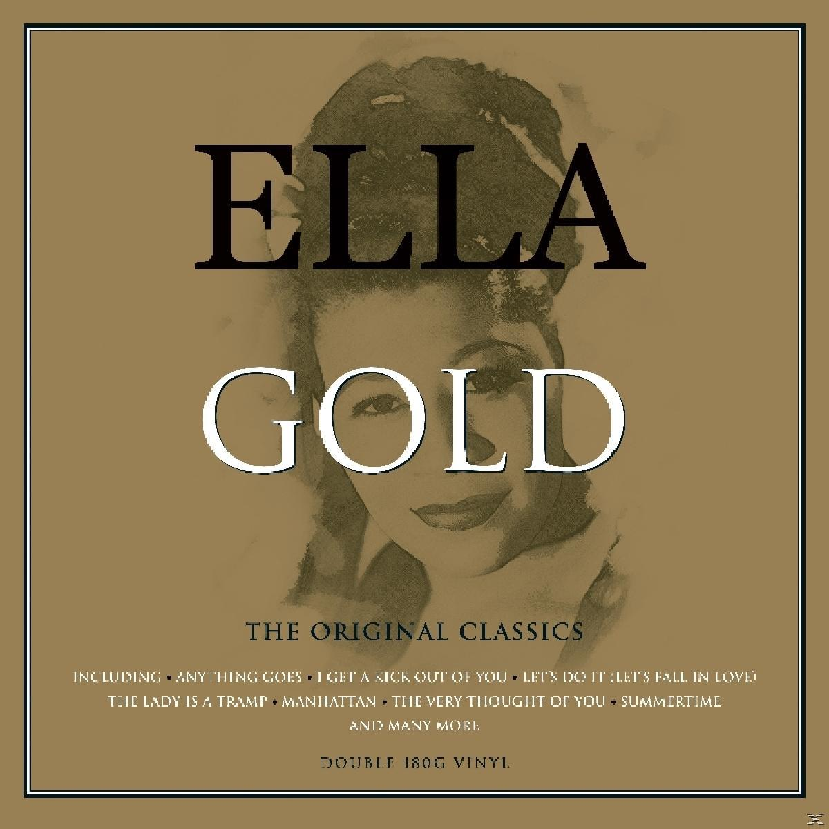 "Ella Gold" album borítója fekete-fehér fotóval Elláról. Arany háttér.