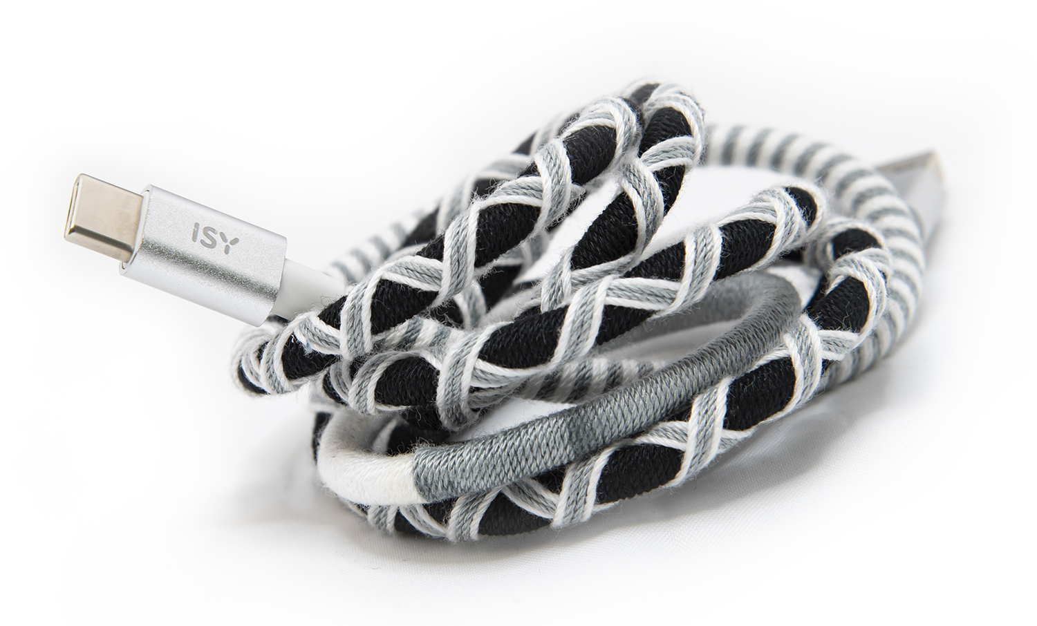 ISY IUC-4100-SB-C USB-kabel 1 m Zwart-Wit afbeelding