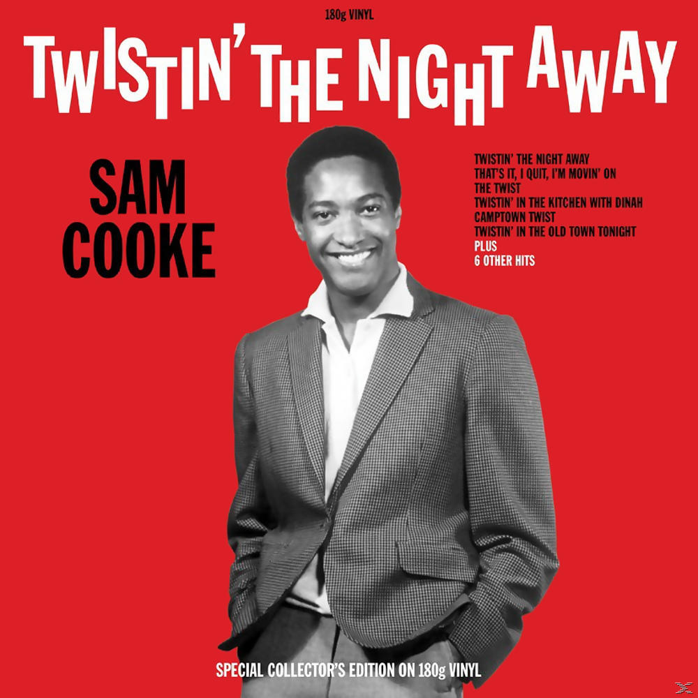 Sam Cooke album borítója. Cooke mosolygós fotója. Szöveg: Twistin' the Night Away.