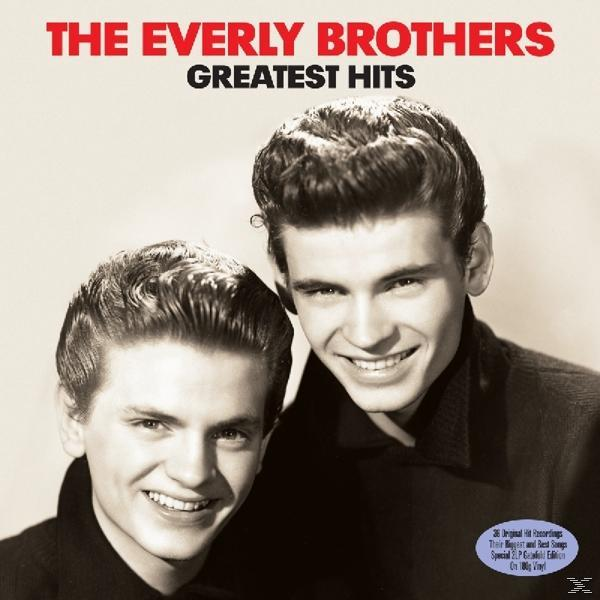 The Everly Brothers Greatest Hits album borító két mosolygó férfival fekete-fehérben.