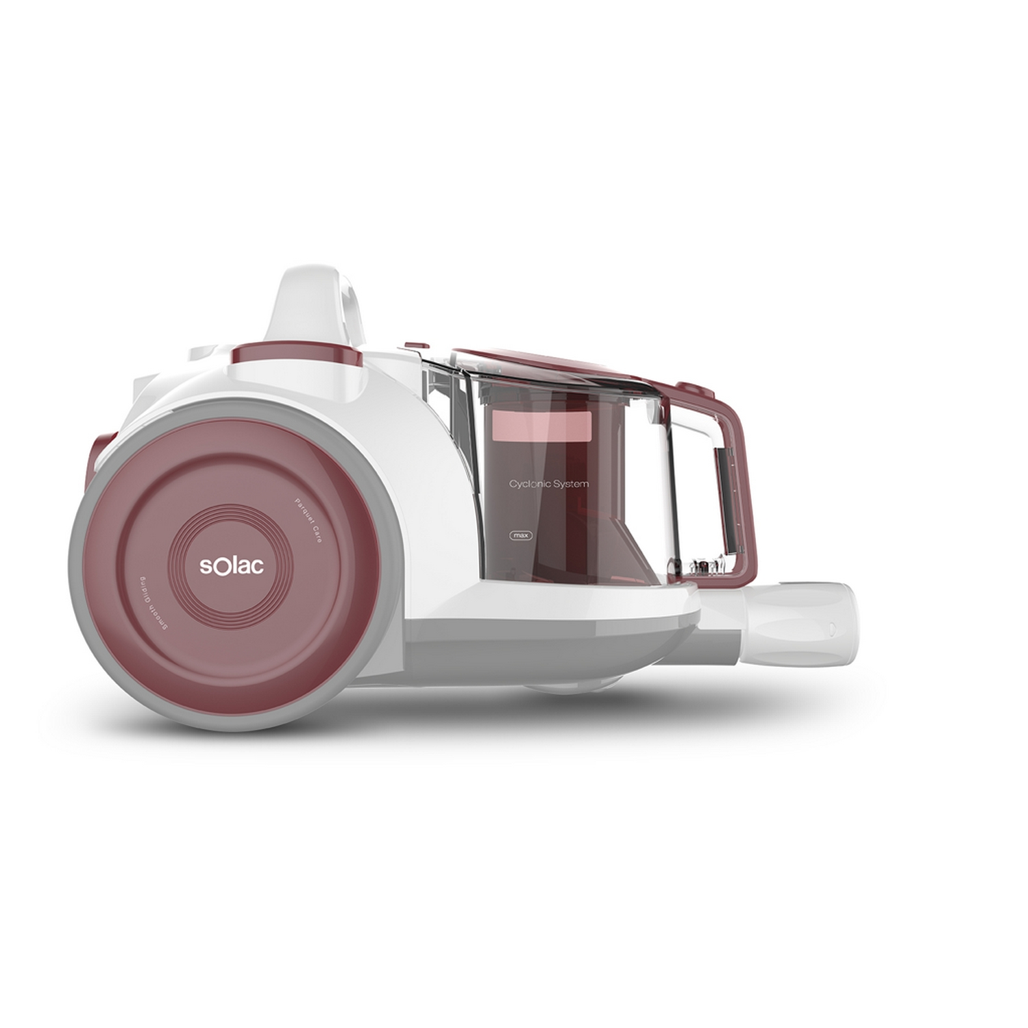 Aspirador sin bolsa - Solac AS3104 Facil Space, 800 W, 2.5 l, 79 dB, Filtro HEPA, Cepillo convertible, Blanco/Rosa