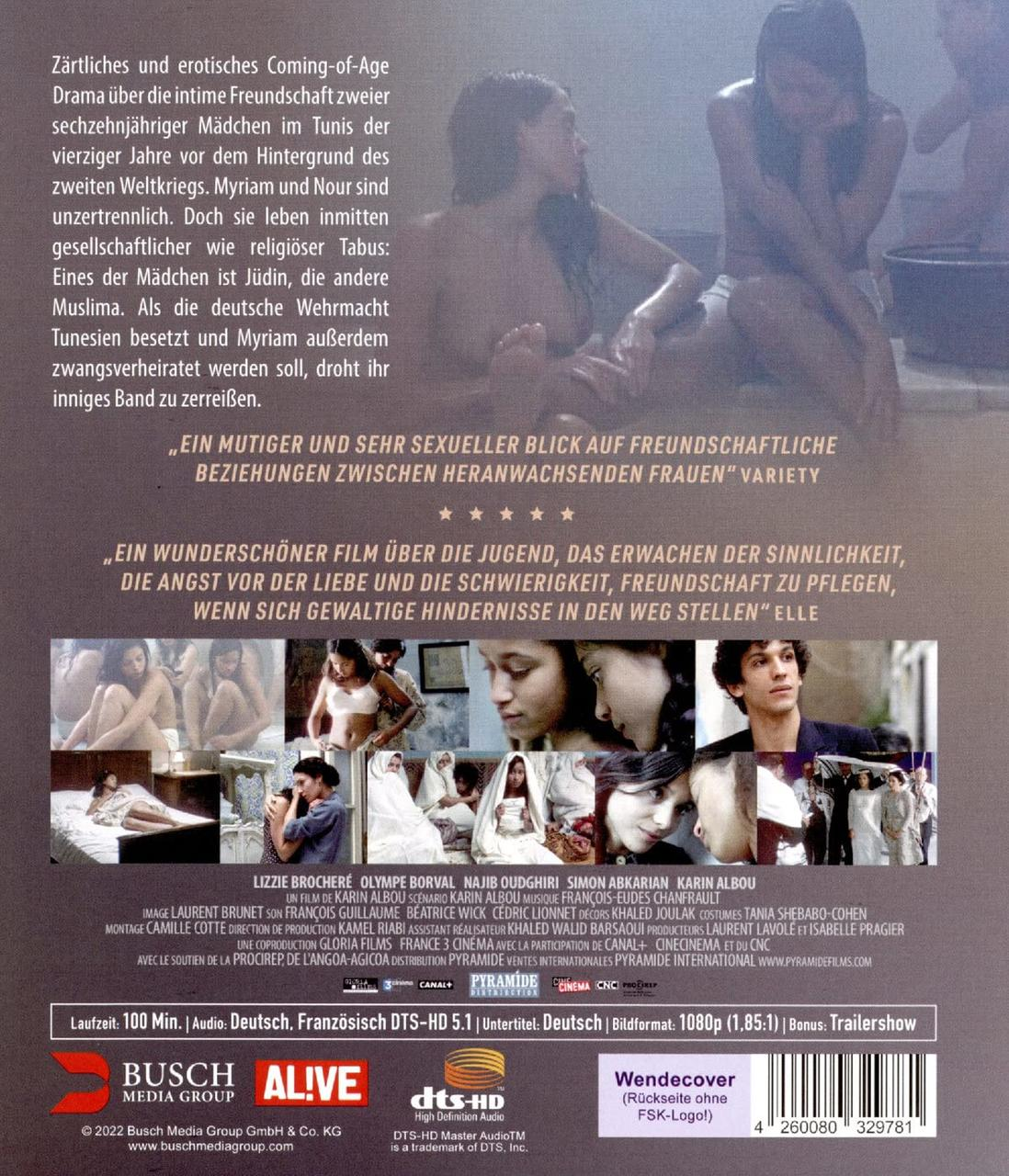 DVD-Cover mit Text in mehreren Sprachen und Bildern aus einem Film, mit Credits unten.