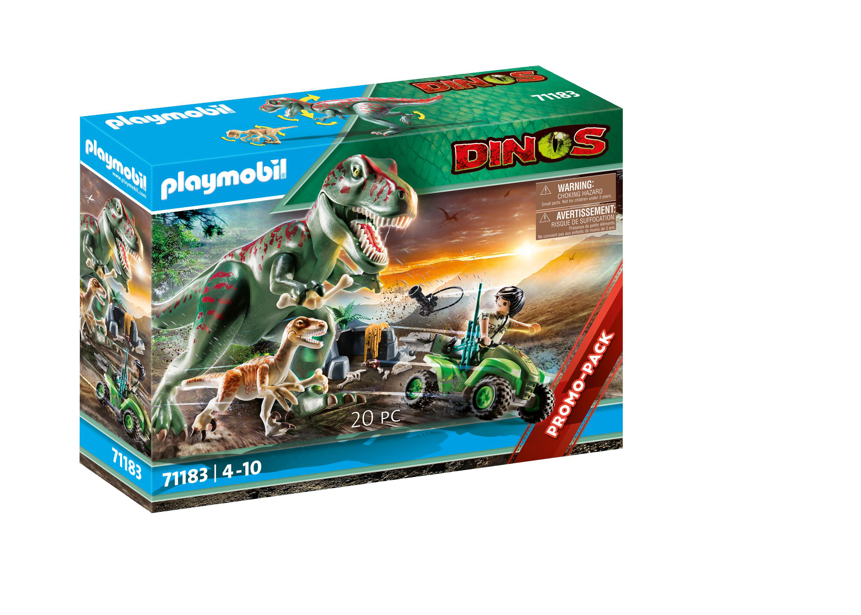 PLAYMOBIL 71183 T-Rex Angriff Spielset, Mehrfarbig