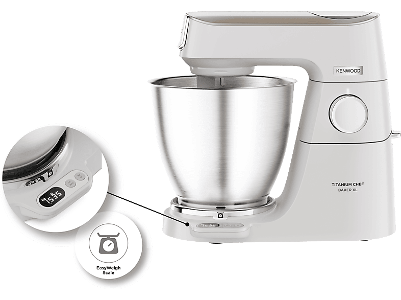 Kenwood Keukenrobot Titanium Chef Baker Xl Met Geïntegreerde Weegschaal (kvl65.001wh)