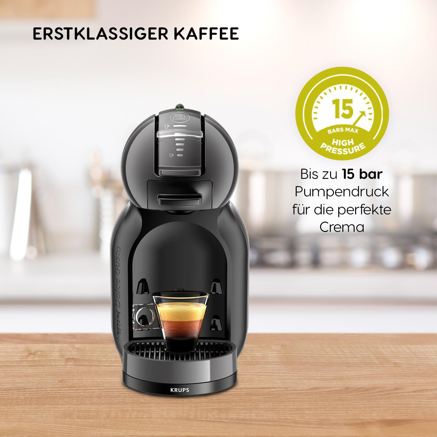 KRUPS KP1208 NESCAFÉ® DOLCE GUSTO® Mini Me Kapselmaschine Schwarz/Anthrazit