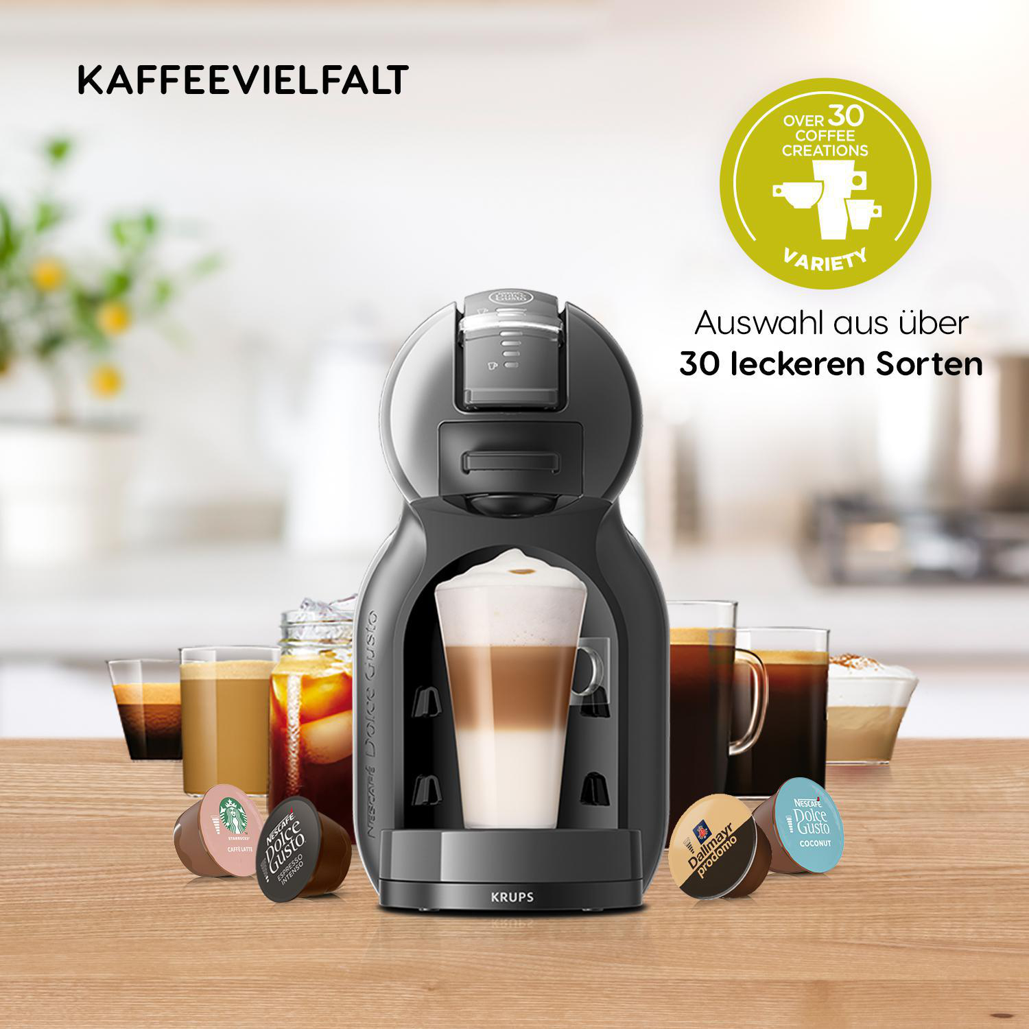 KRUPS KP1208 NESCAFÉ® DOLCE GUSTO® Mini Me Kapselmaschine Schwarz/Anthrazit