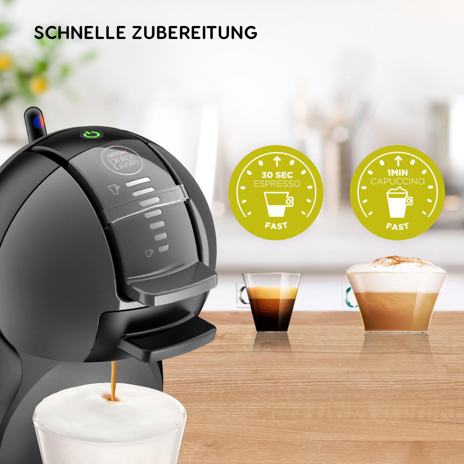 KRUPS KP1208 NESCAFÉ® DOLCE GUSTO® Mini Me Kapselmaschine Schwarz/Anthrazit