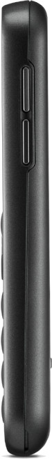 A side view of a black phone with buttons.