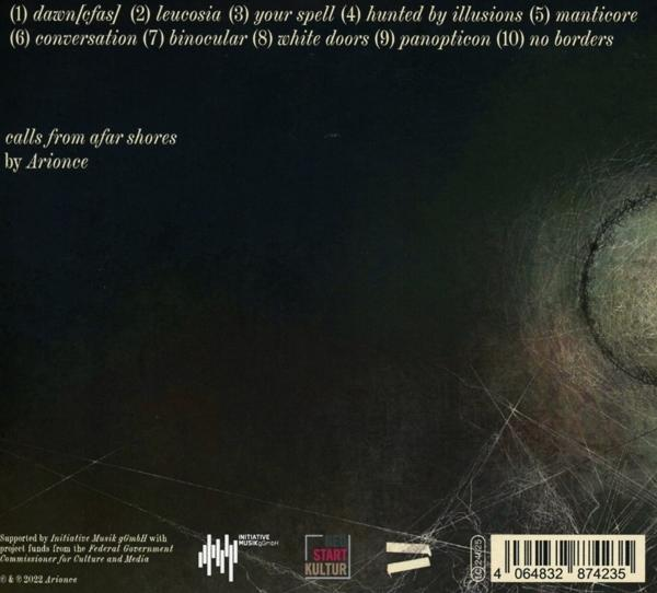 Dunkles Albumcover mit einer Liste von Songtiteln und Credits in weißem Text.