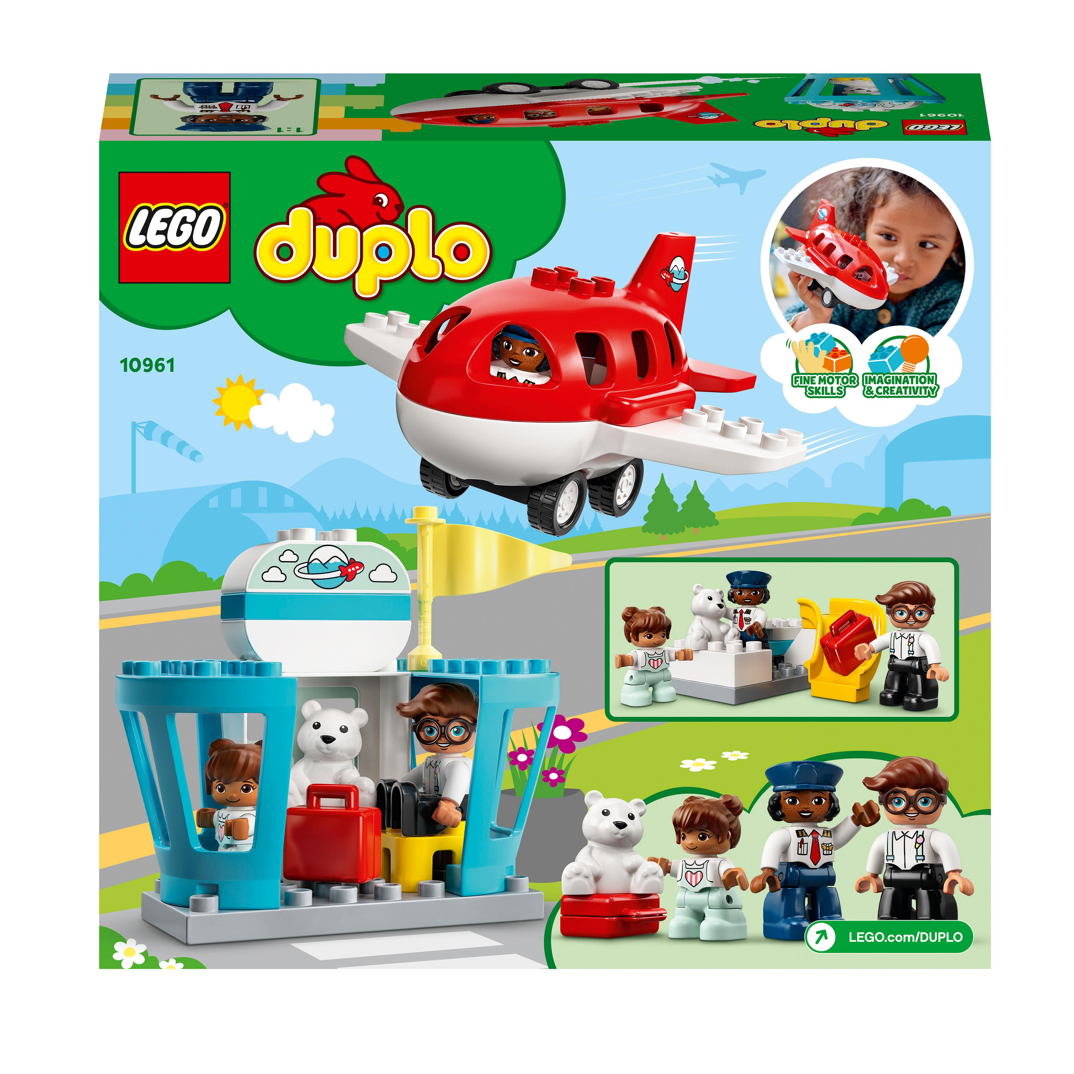 LEGO DUPLO 10961 Flugzeug und Flughafen Bausatz, Mehrfarbig