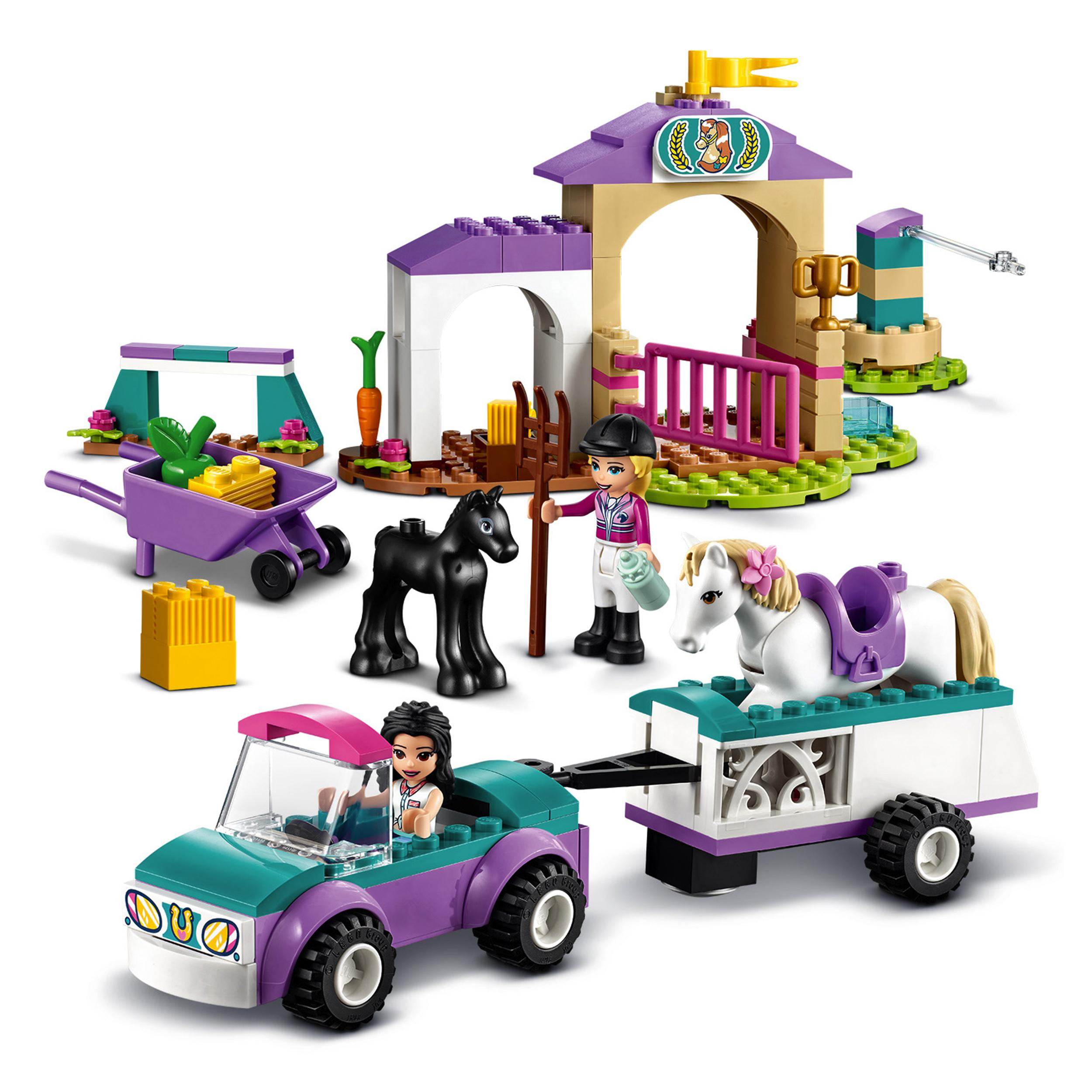 LEGO Friends 41441 Trainingskoppel und Pferdeanhänger Bausatz, Mehrfarbig