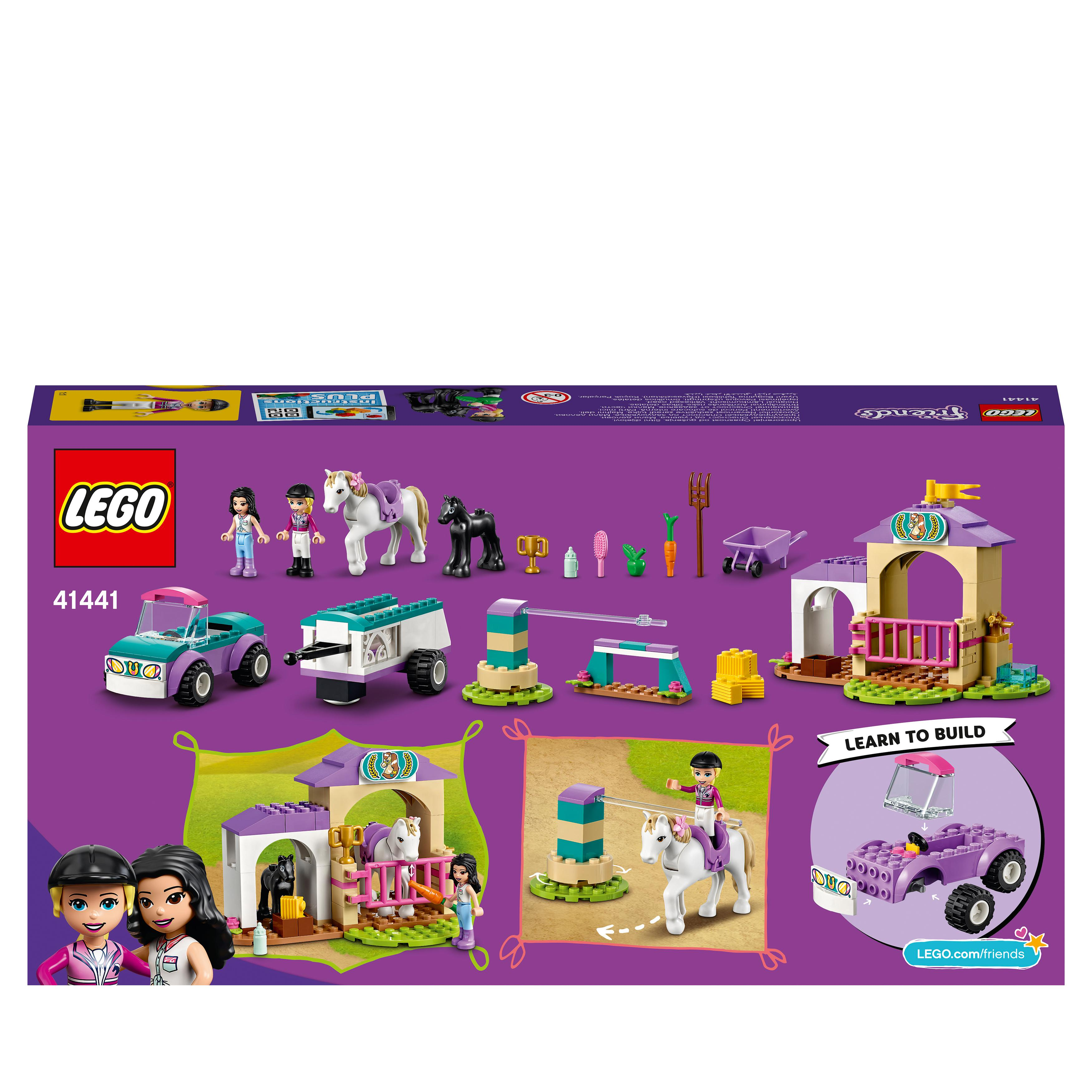 LEGO Friends 41441 Trainingskoppel und Pferdeanhänger Bausatz, Mehrfarbig
