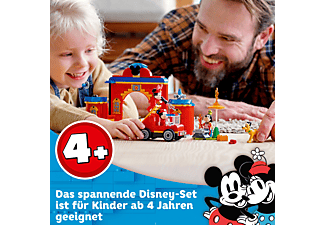 LEGO Mickey and Friends 10776 Mickys Feuerwehrstation und Feuerwehrauto Bausatz, Mehrfarbig
