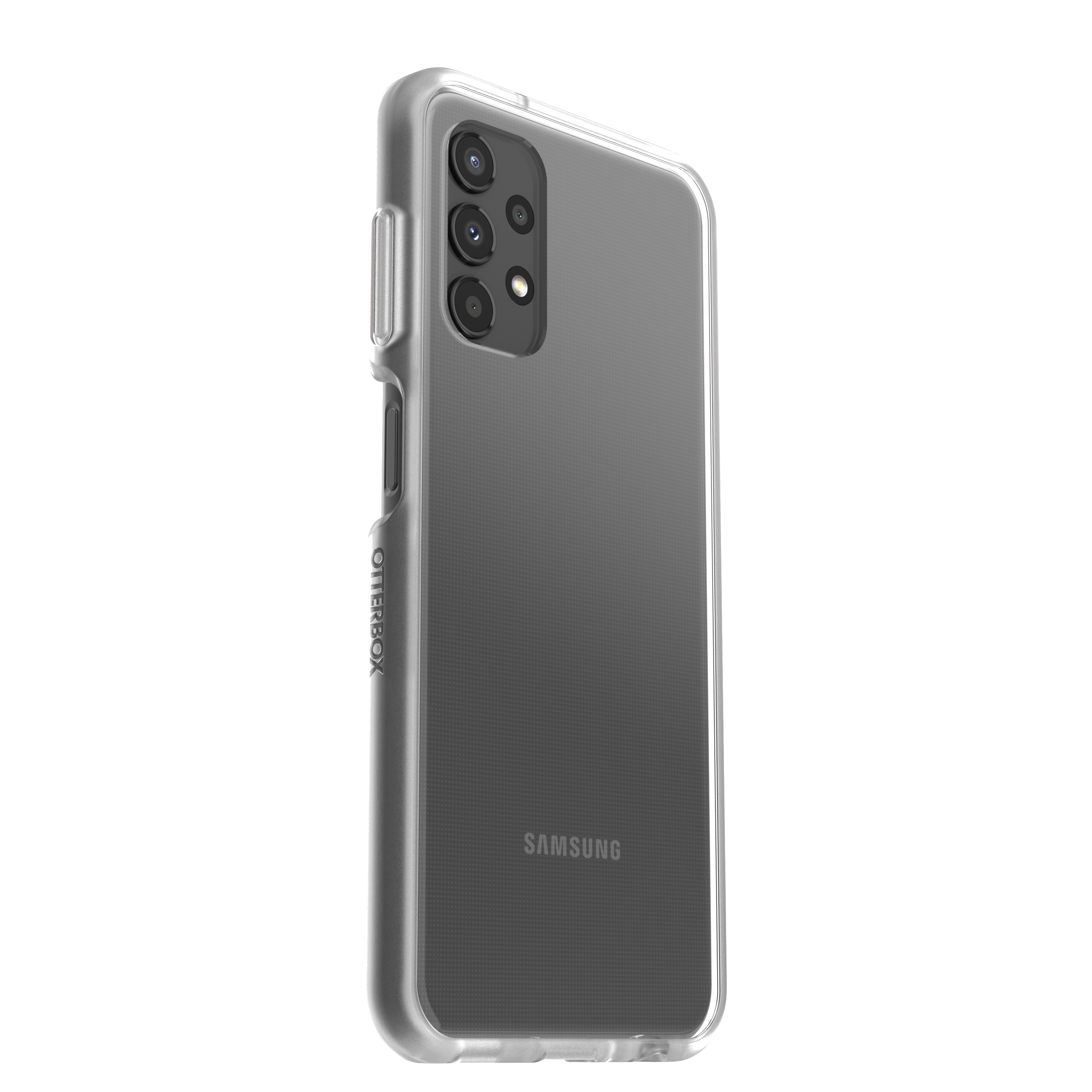Handyhülle: Klare Otterbox-Hülle auf einem Samsung-Handy. Drei Kameras sichtbar.