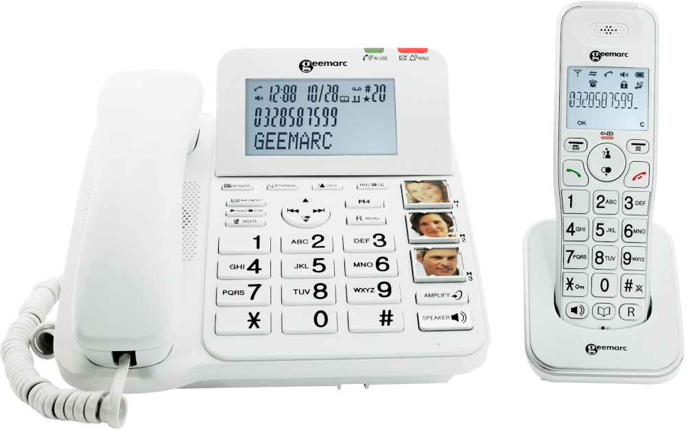 Telefoon Geemarc Amplidect 295 (draadloos) met antwoordapparaat - Wit