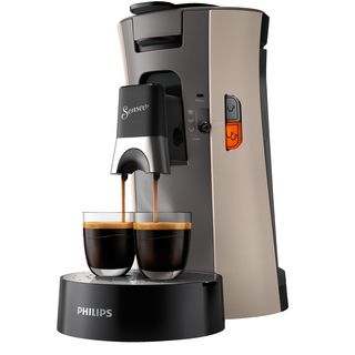PHILIPS SENSEO® CSA240/30 Select mit Kaffeestärkewahl und Memo-Funktion, 0.9L Wassertank, Padmaschine, Beige/Kaschmirgrau
