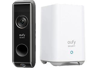 ANKER Eufy Video Doorbell 2K Dual - Batteridriven dörrklocka med dubbla kameror och tvåvägs ljud.