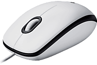 LOGITECH M100 USB Maus, Weiß/Schwarz