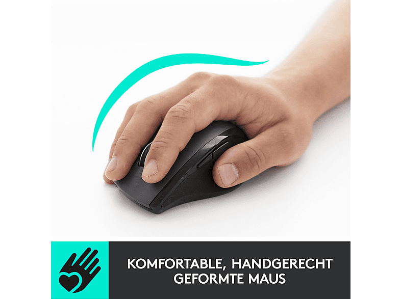 LOGITECH M705 Marathon für PC, Mac, Laptop und Chromebook, kabellose Maus, Schwarz