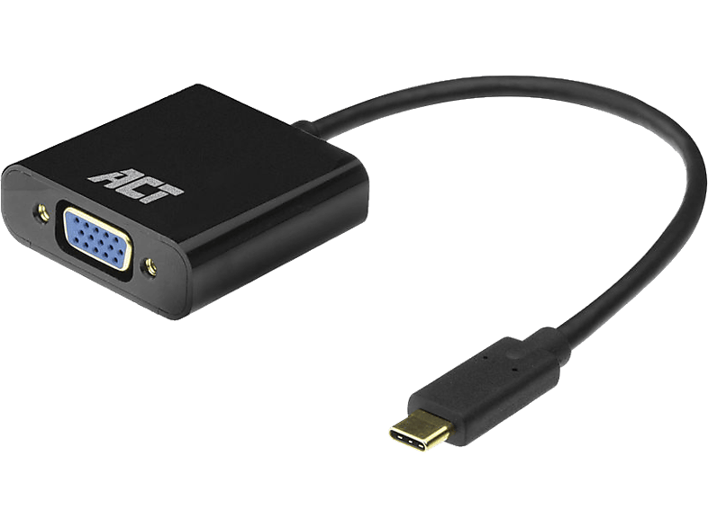 ACT USB Type-C - VGA adapter, max 1920 x 1080, fekete (AC7300)