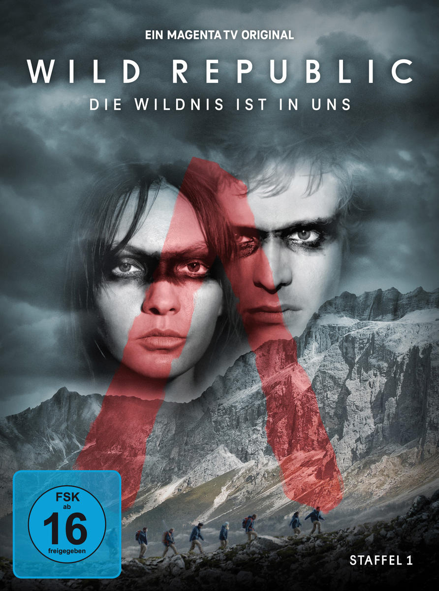 DVD-Cover mit zwei Gesichtern, Text auf Deutsch und Bergkulisse, mit Logo unten.