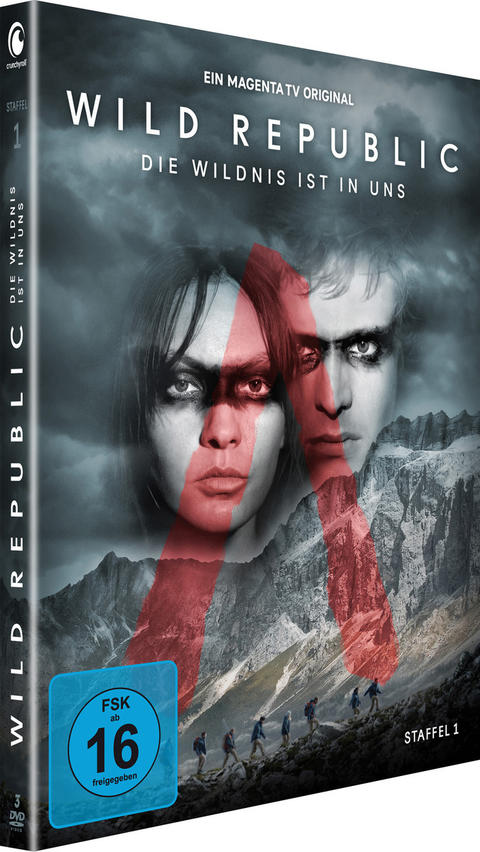 DVD-Cover für "Wild Republic". Zeigt zwei Gesichter und einen Berg-Hintergrund.