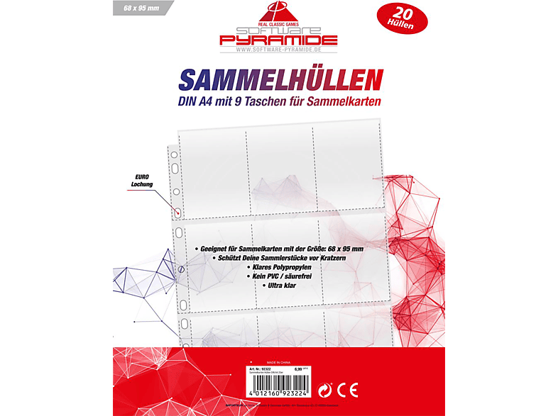 Ak Tronic Sammelkarten Hüllen DinA4 20er Pack
