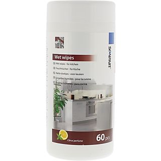 Accesorio limpieza - Scanpart 1110000035 Toallitas húmedas para limpieza de cocina, 60 Unidades, Blanco