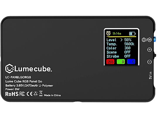 LUME CUBE Pannel GO - Luce LED RGB (Nero)
