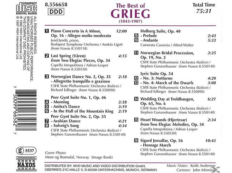 Thumbnail - VARIOUS - Best Of Grieg (CD)