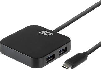 ACT Aktív USB HUB, 4xUSB-A port, Type-C bemenet, tápegység (AC6410)