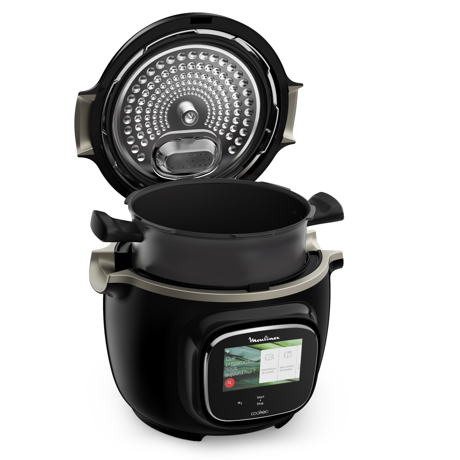 Olla eléctrica - Moulinex Cookeo Touch Wi-Fi, 1600W, Cocinado automático, Pantalla táctil, 250 Recetas, 13 Modos cocción, 6 l, Acero Inoxidable, Negro