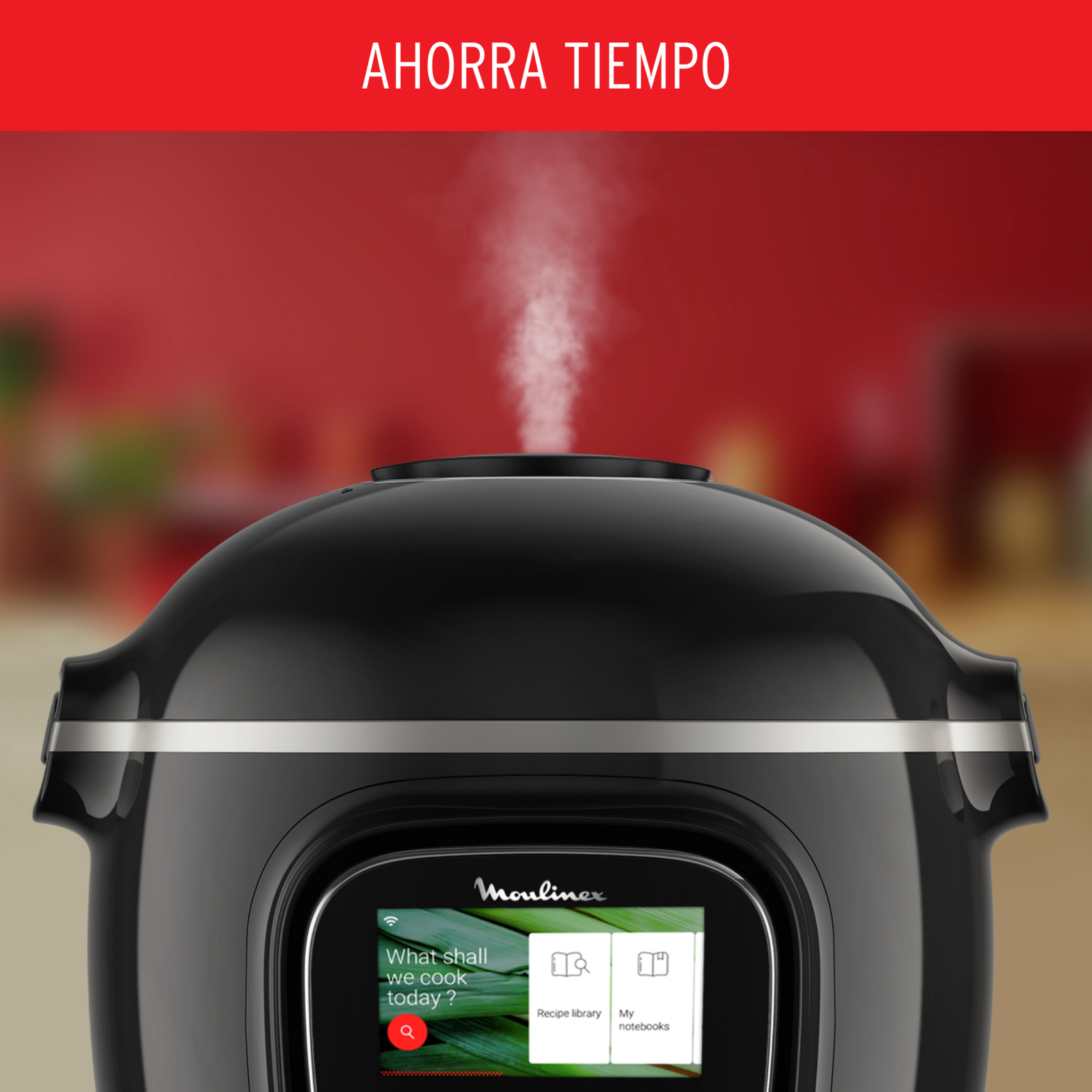 Olla eléctrica - Moulinex Cookeo Touch Wi-Fi, 1600W, Cocinado automático, Pantalla táctil, 250 Recetas, 13 Modos cocción, 6 l, Acero Inoxidable, Negro