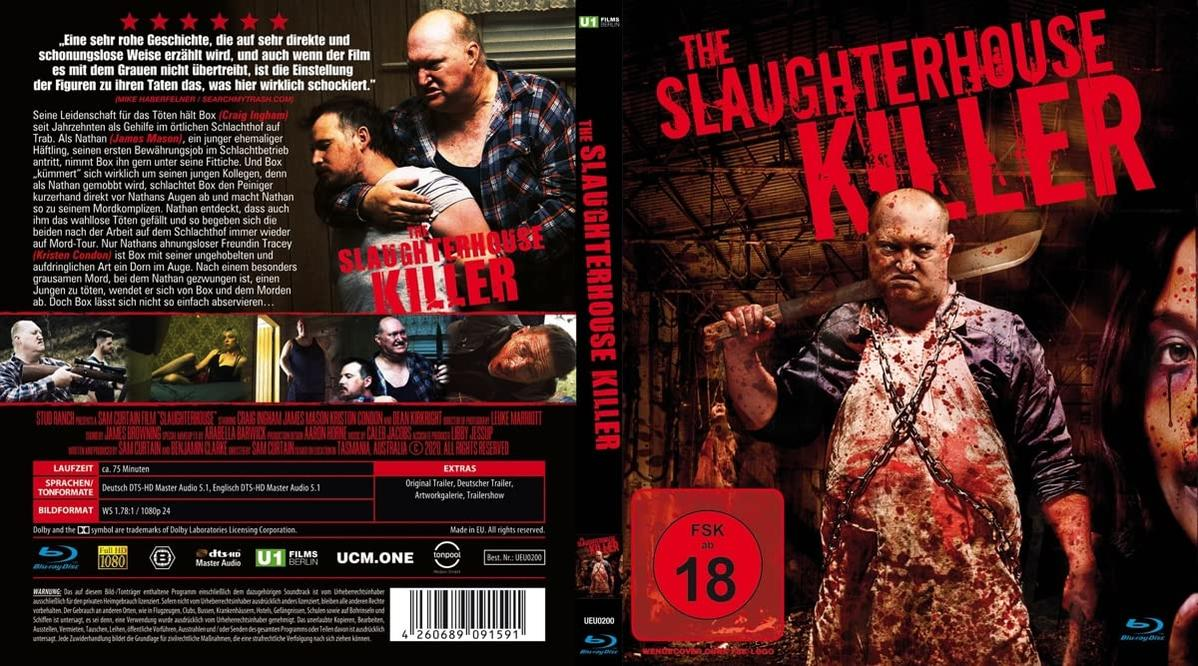 Filmcover mit zwei Männern. Text: The Slaughterhouse Killer.