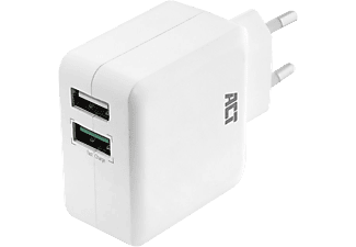 ACT USB hálózati töltő, 2 port, max 30W, fehér (AC2125)