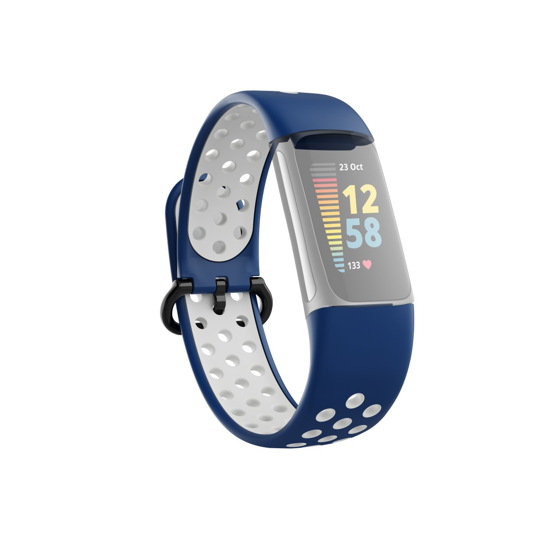 HAMA Sportarmband, Ersatzarmband, Dunkelblau/Grau Fitbit