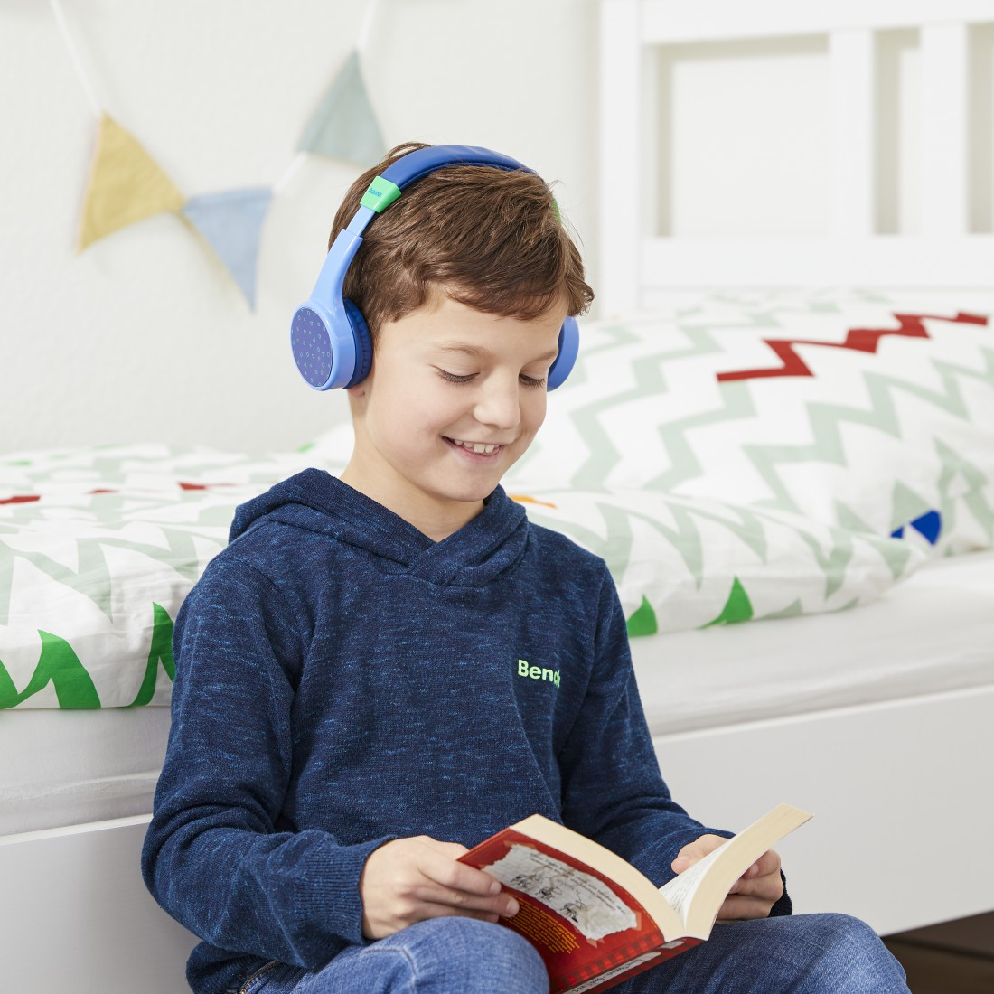 On-ear Bluetooth Dezibel-Begrenzung, Teens Blau mit HAMA Guard Kopfhörer