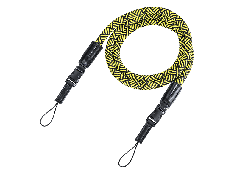 Hama Kameragurt Braid 120, Schnellverschluss, Länge 120 cm, Schwarz/Gelb