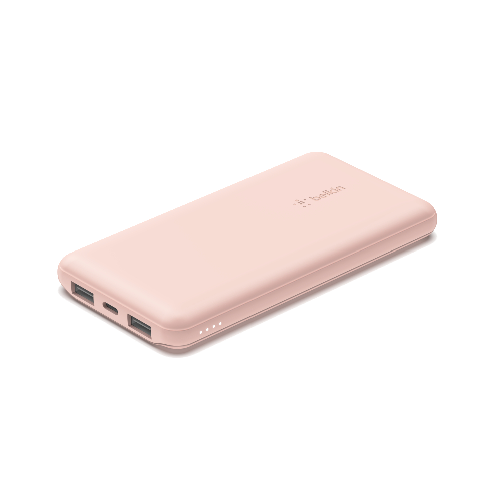 BELKIN 10K Powerbank + Usb-C 15W Çift Usb-A 15Cm Usb-A - C Kablo Taşınabilir Şarj Cihazı Pembe