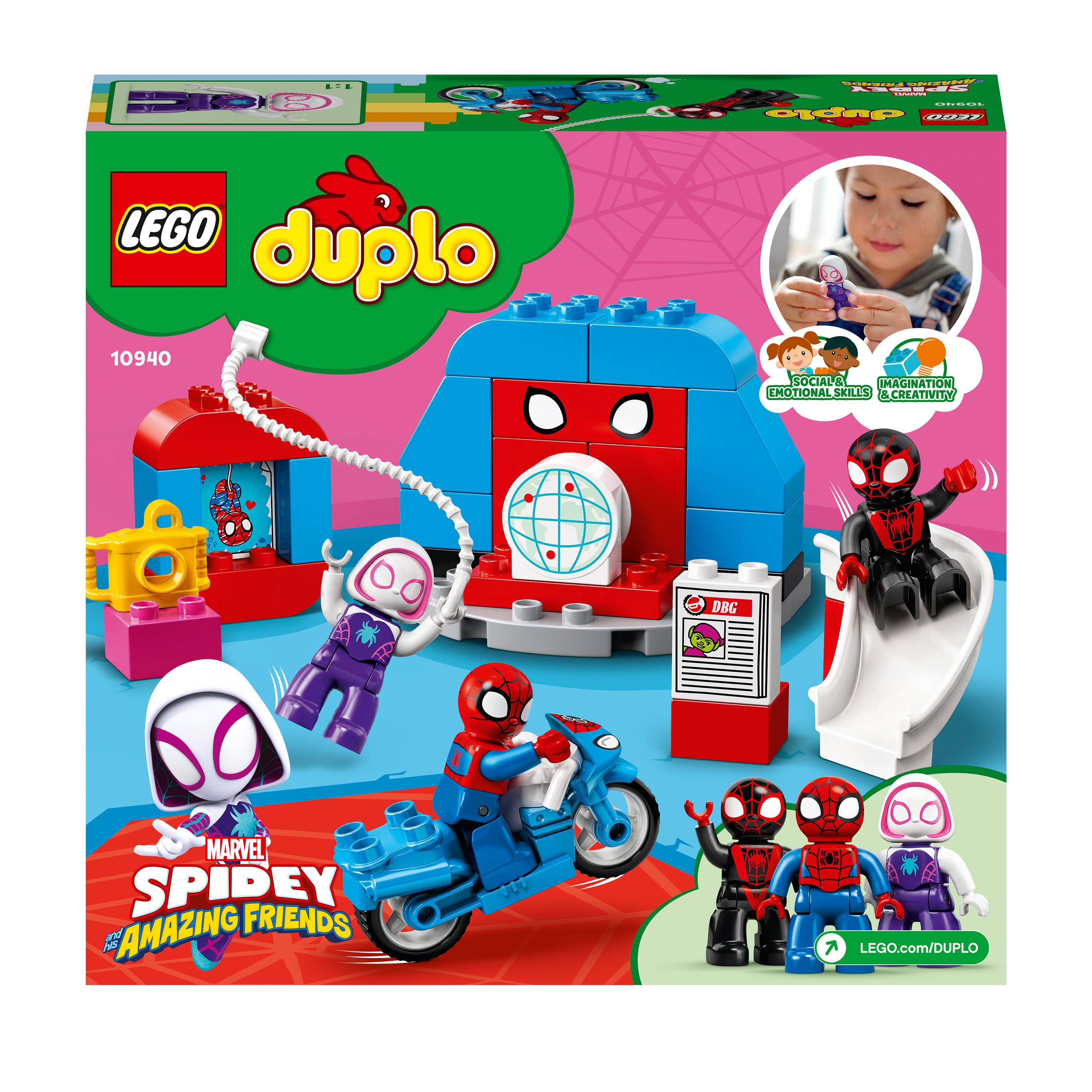 LEGO DUPLO Super Heroes 10940 Spider-Mans Hauptquartier Spielset, Mehrfarbig