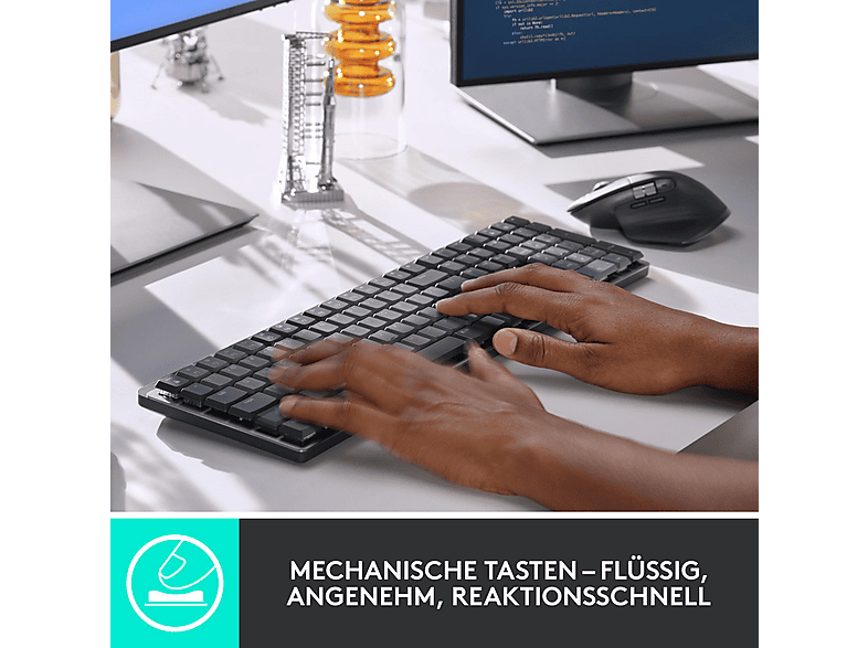 LOGITECH MX Mechanical Kabellose hintergrundbeleuchtete Tastatur, (Tactile), DEU (Qwertz), Grafit; kabellose Gaming Tastatur — Foto 2 von 5