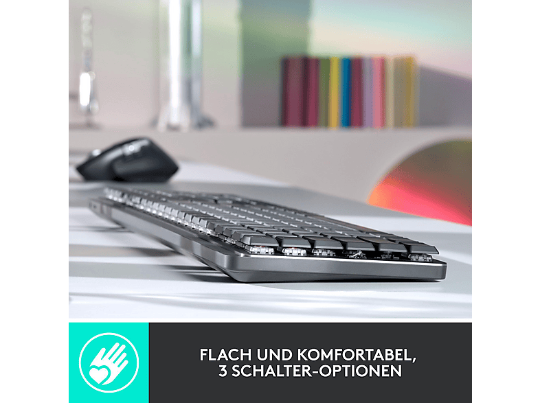 LOGITECH MX Mechanical Kabellose hintergrundbeleuchtete Tastatur, (Tactile), DEU (Qwertz), Grafit; kabellose Gaming Tastatur — Foto 3 von 5