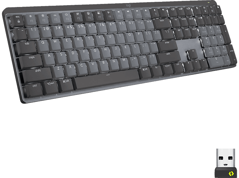 LOGITECH MX Mechanical Kabellose hintergrundbeleuchtete Tastatur, (Tactile), DEU (Qwertz), Grafit; kabellose Gaming Tastatur