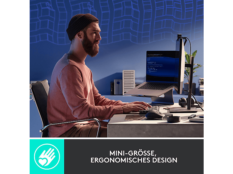 LOGITECH MX Mechanical Mini Kabellose Tastatur ohne Ziffernblock TKL, (Tactile), DEU (Qwertz), Grafit; kabellose Gaming Tastatur — Foto 2 von 5