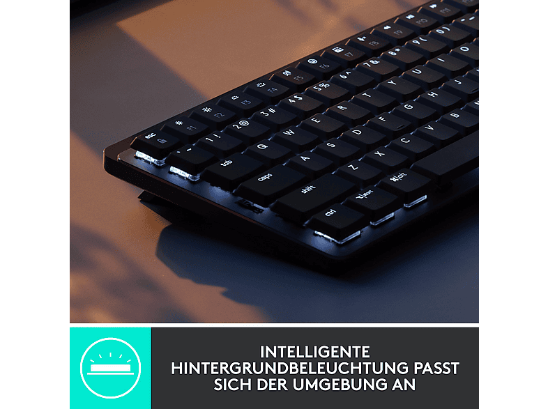 LOGITECH MX Mechanical Mini Kabellose Tastatur ohne Ziffernblock TKL, (Tactile), DEU (Qwertz), Grafit; kabellose Gaming Tastatur — Foto 3 von 5