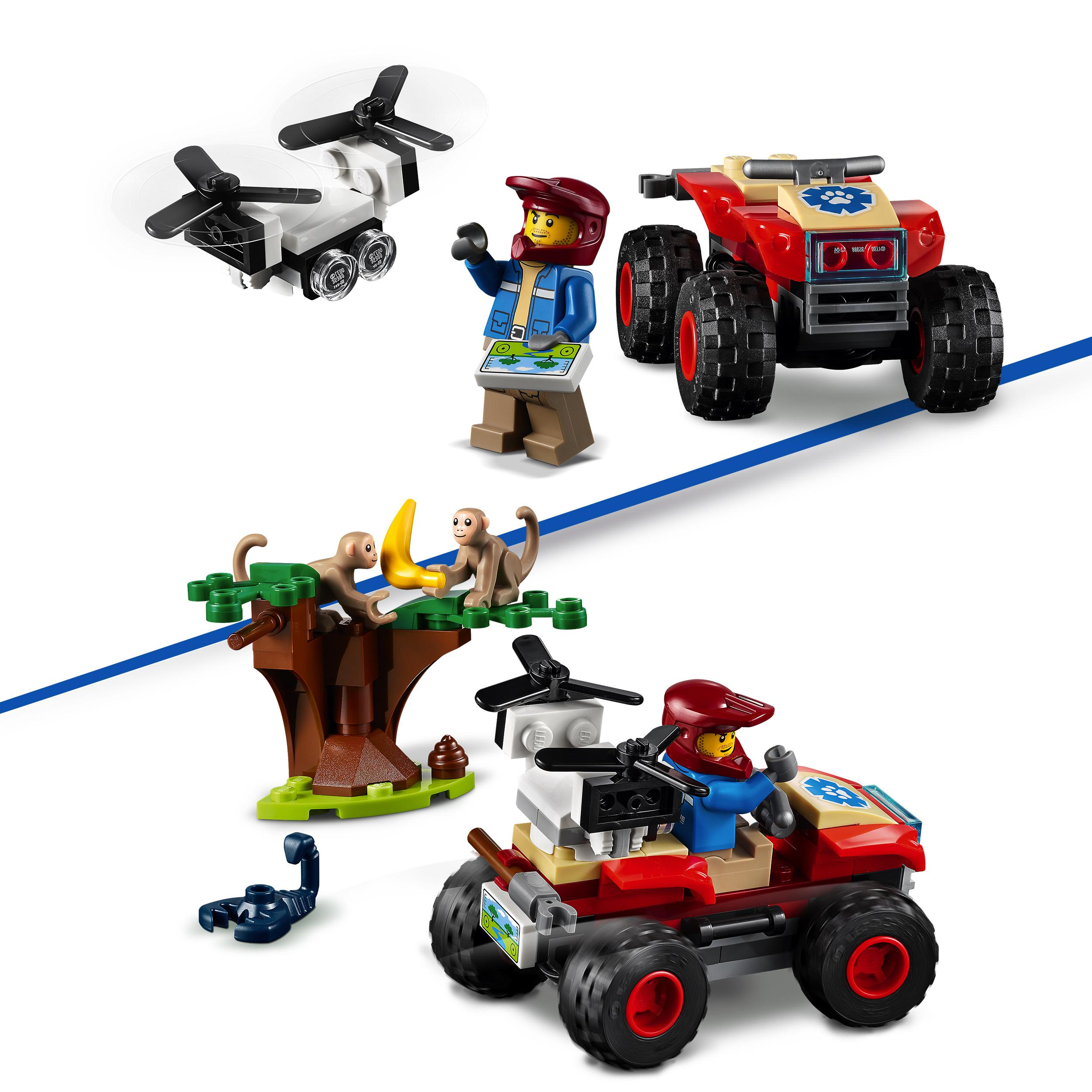 LEGO City 60300 Tierrettungs-Quad Bausatz, Mehrfarbig