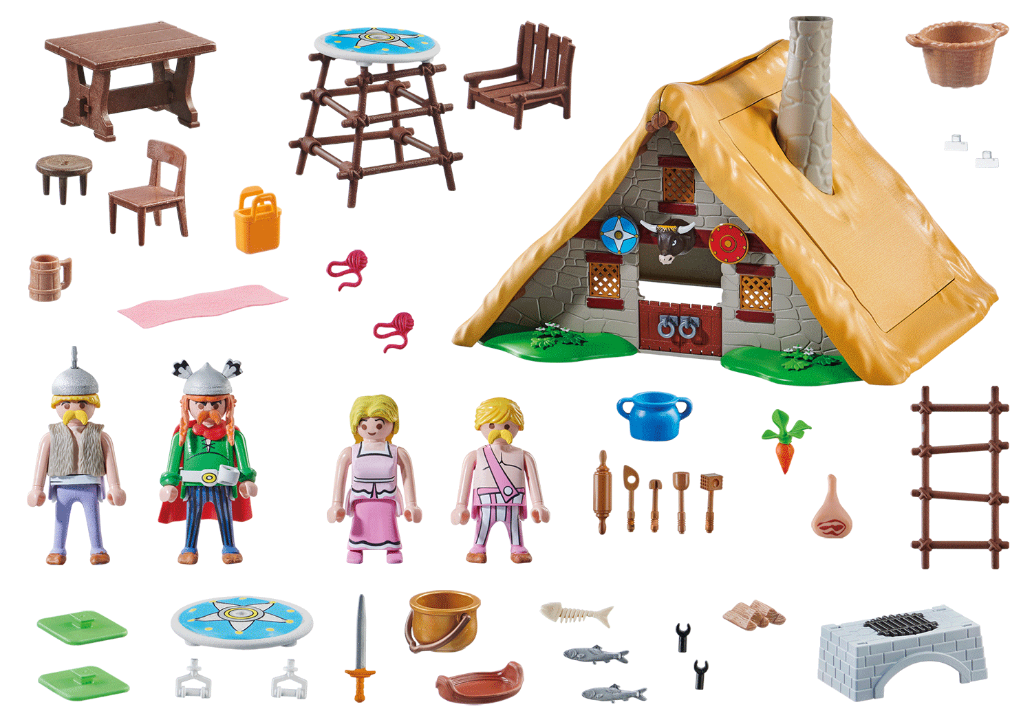 PLAYMOBIL 70932 Asterix: Hütte des Majestix Spielset, Mehrfarbig