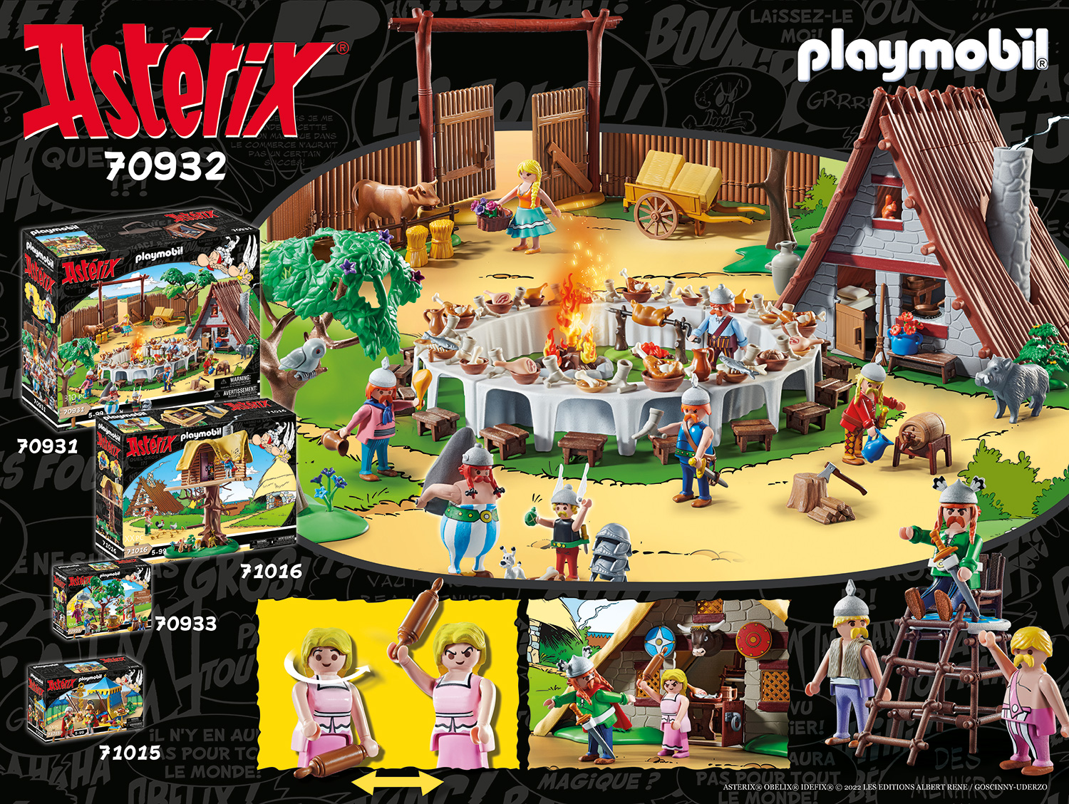 des Spielset, Majestix Mehrfarbig Asterix: 70932 Hütte PLAYMOBIL